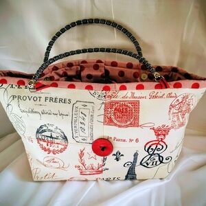 Elegant Cream and Red Tote Bag
